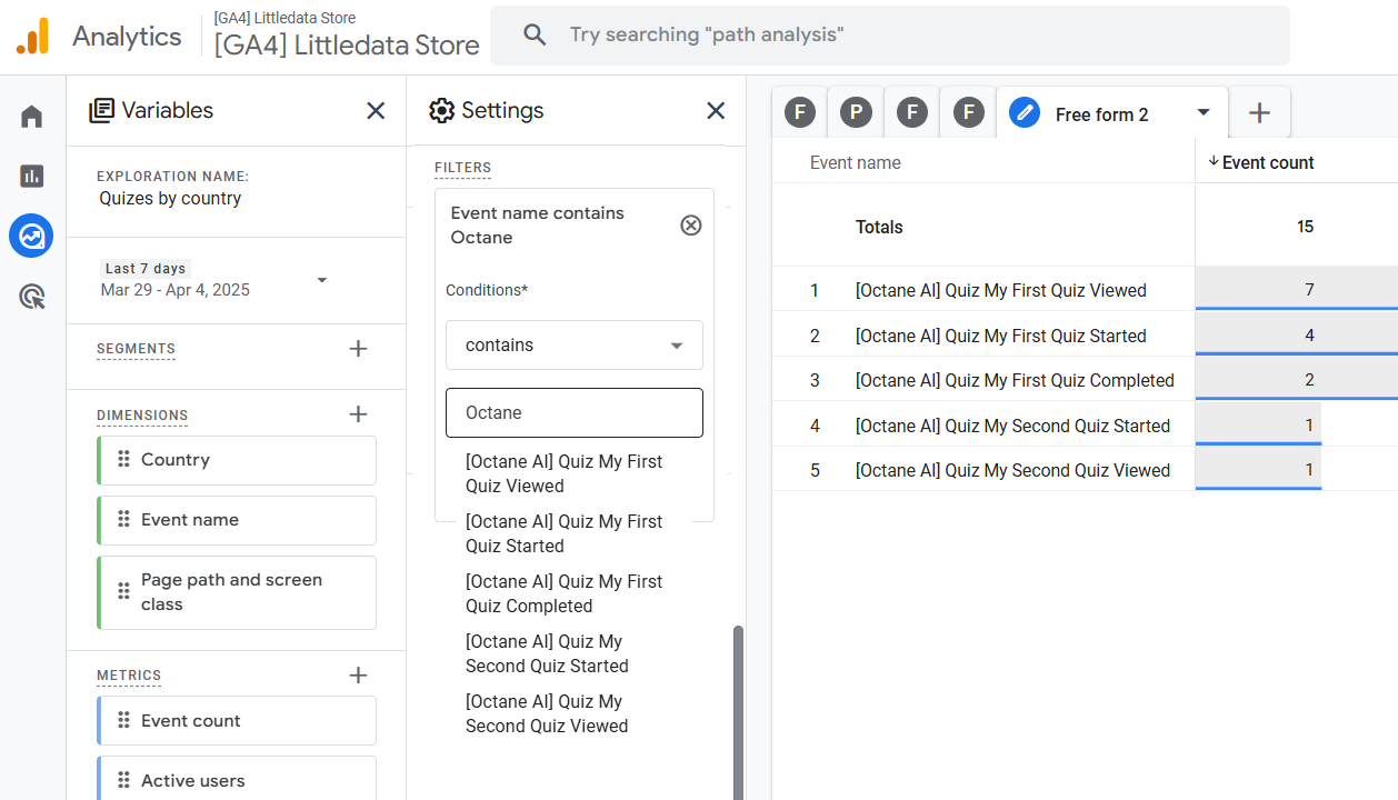 Octane AI Google Analytics