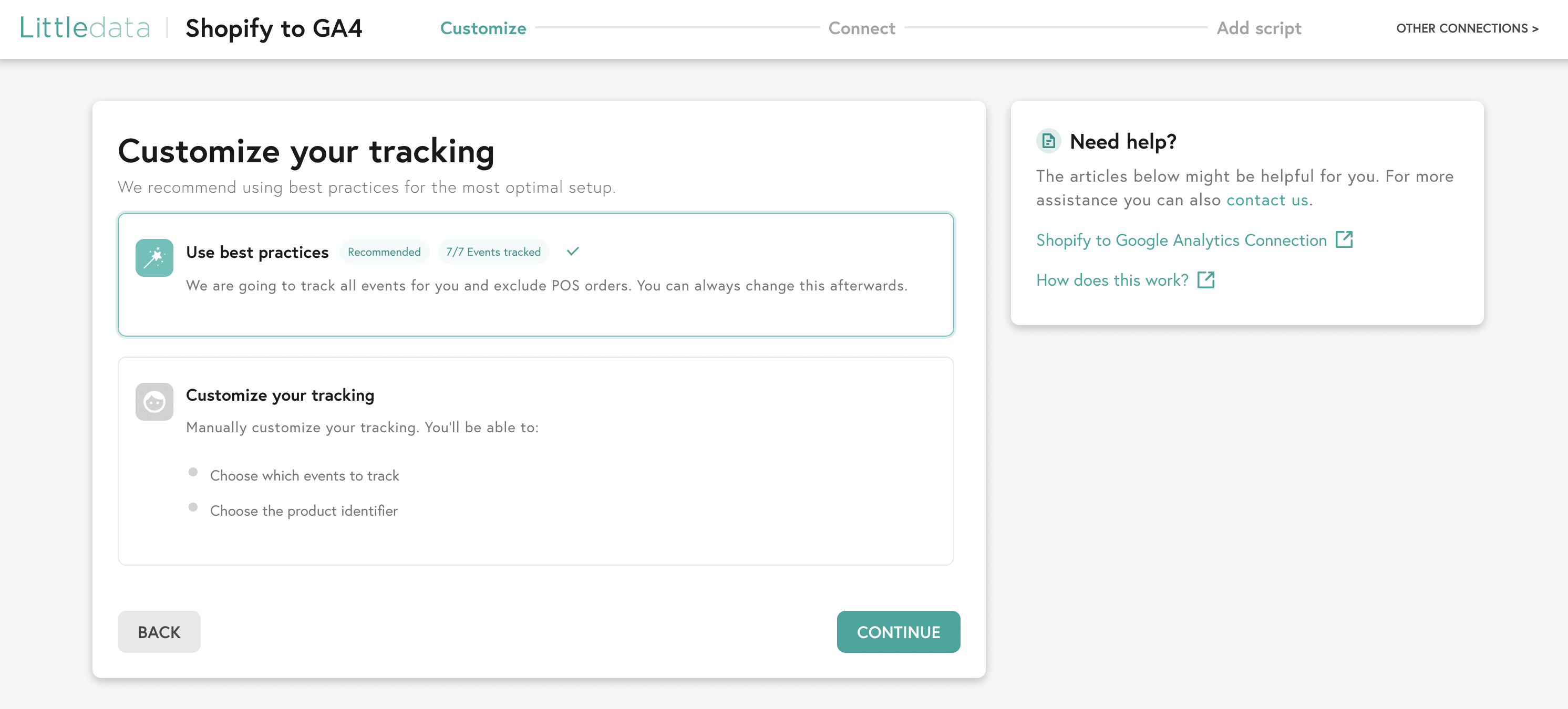 Google Analytics checkout steps