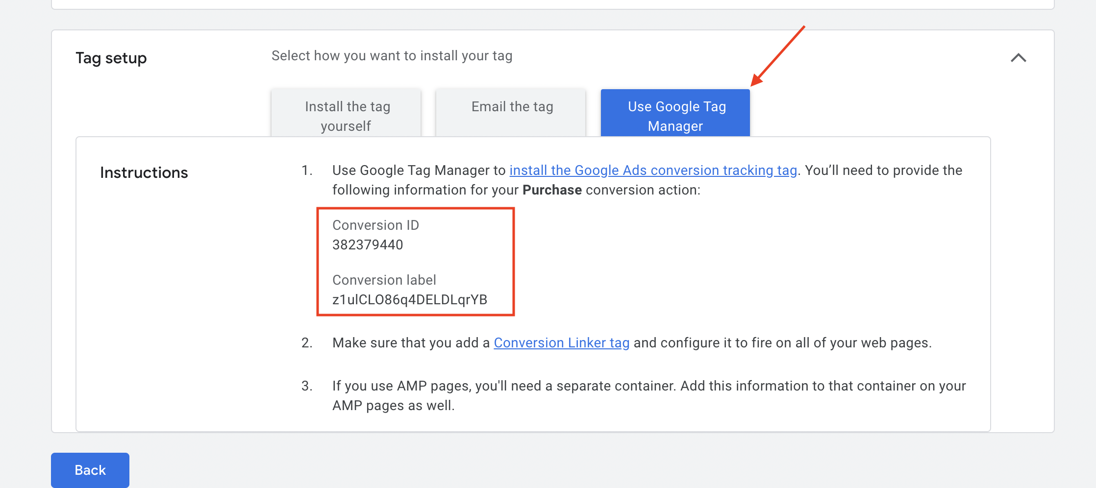 get conversion ID