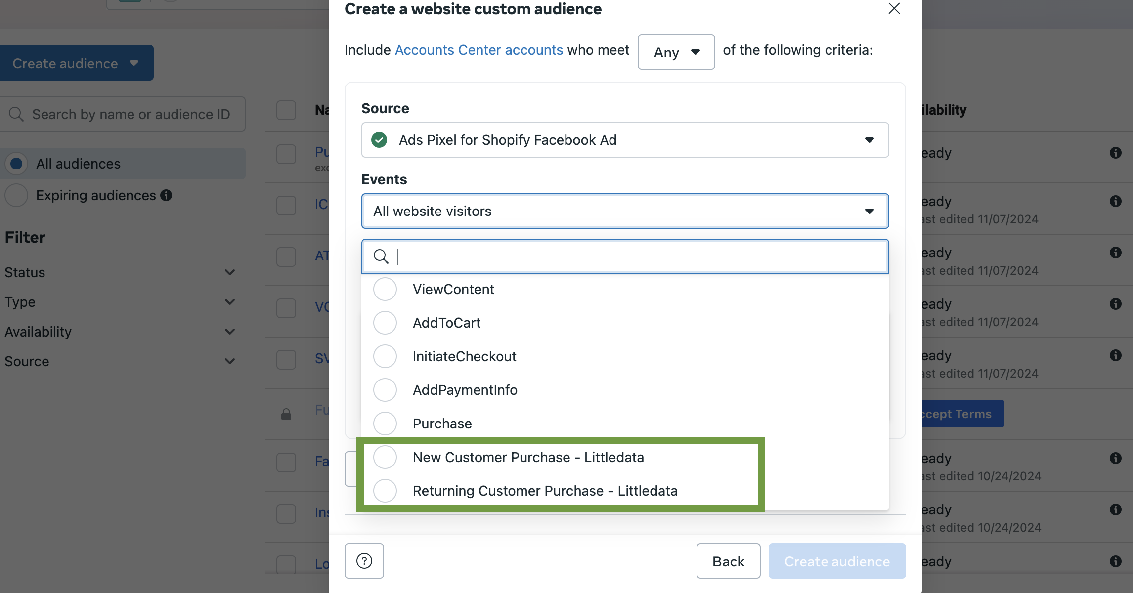 Create Custom Audience